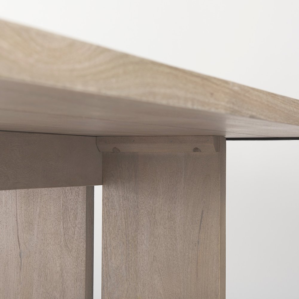 84L Light Gray Wood Dining Table. Picture 2