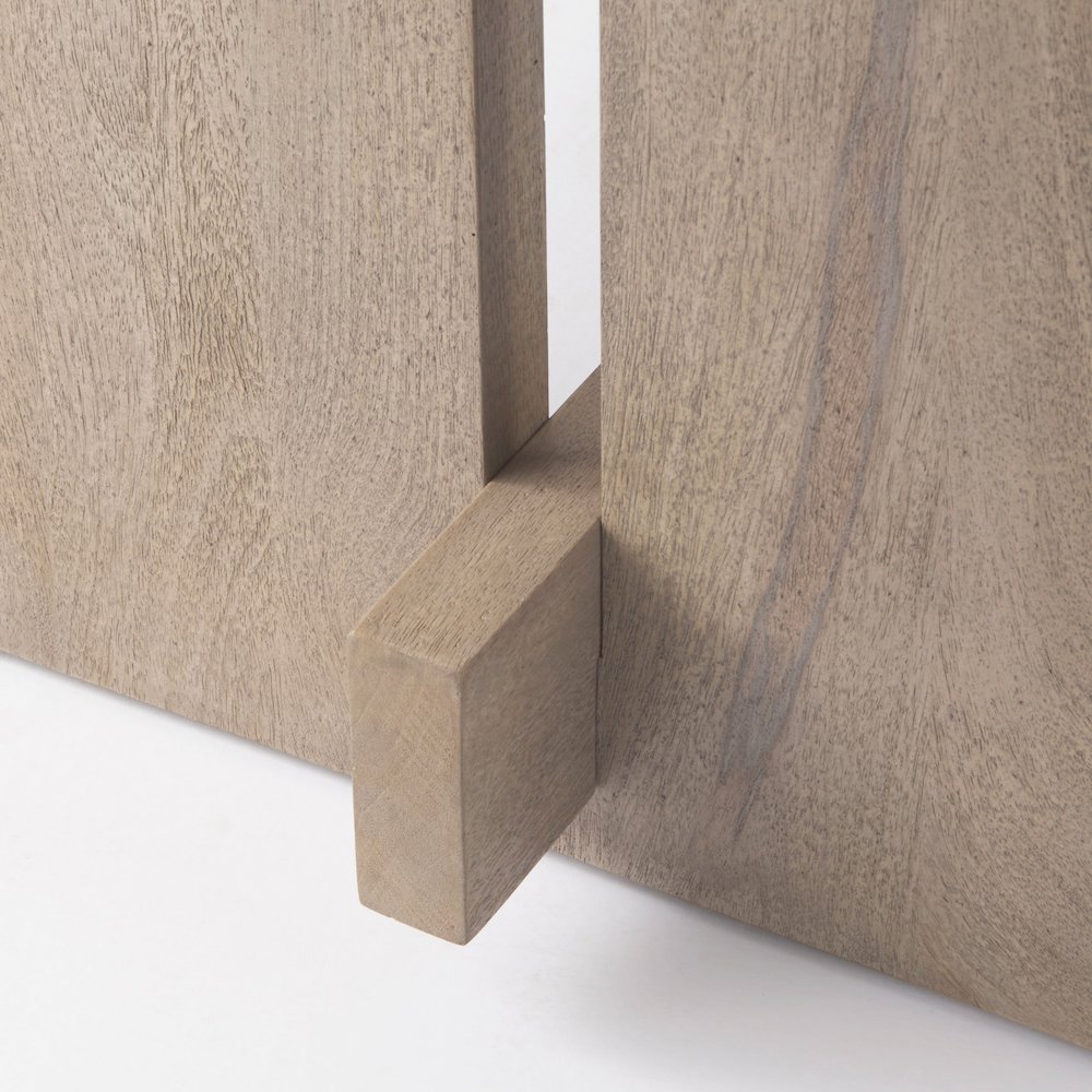 84L Light Gray Wood Dining Table. Picture 3