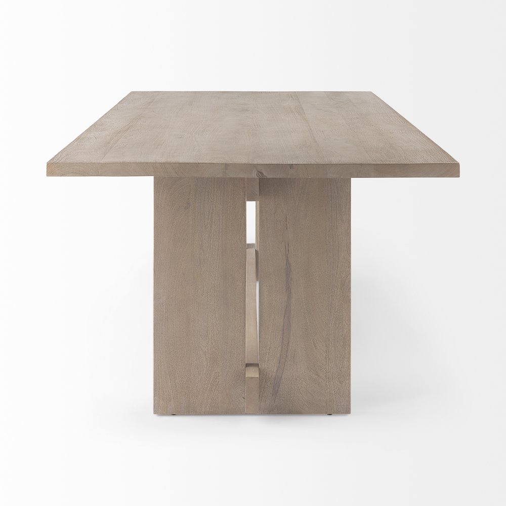 84L Light Gray Wood Dining Table. Picture 7