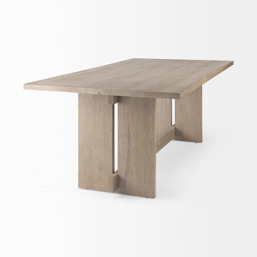 84L Light Gray Wood Dining Table. Picture 8