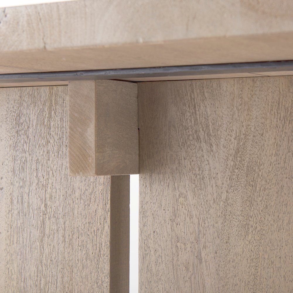 84L Light Gray Wood Dining Table. Picture 10