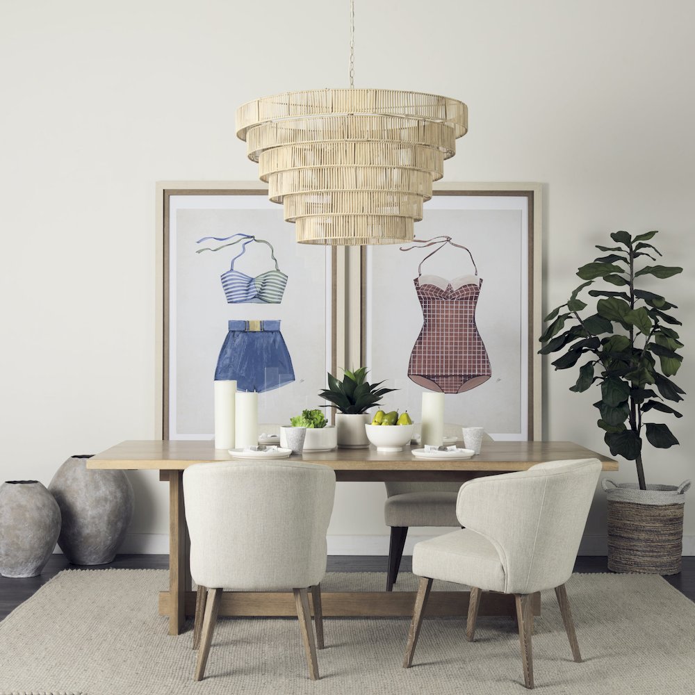 84L Light Brown Wood Dining Table. Picture 5