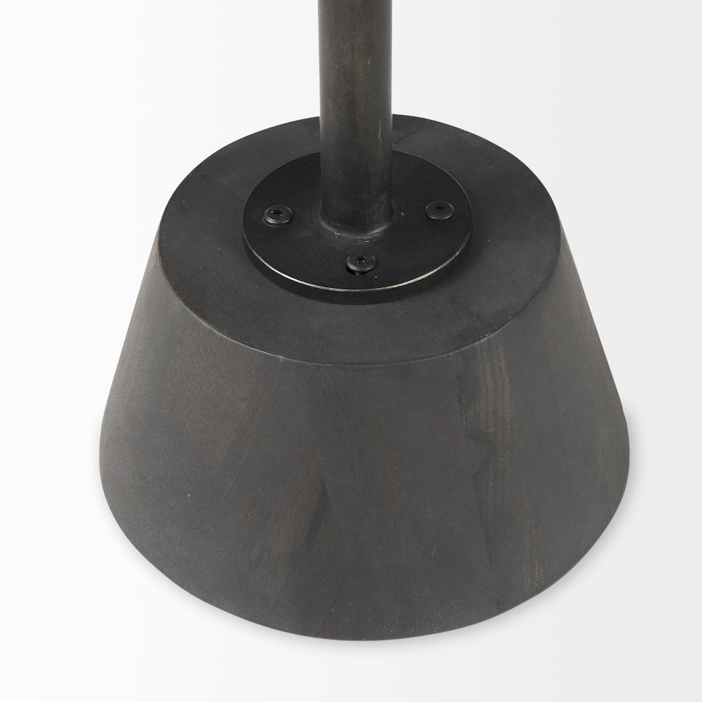 Maxwell 20" Round Dark Brown Wood Black Metal Pedestal Side Table. Picture 4