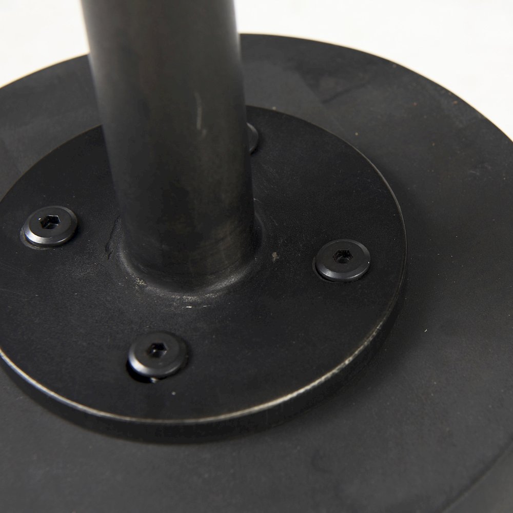 Maxwell 20" Round Dark Brown Wood Black Metal Pedestal Side Table. Picture 5