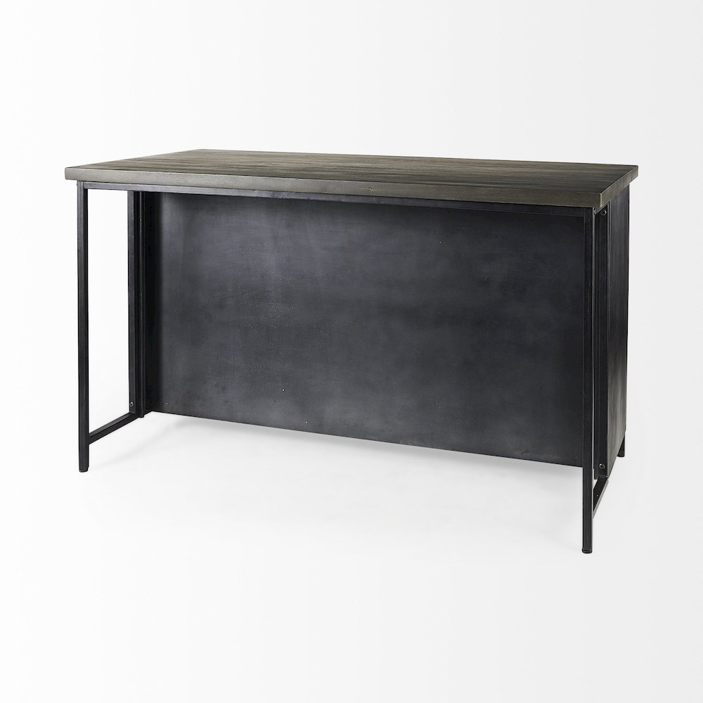 Dimitra 62.0L x 32.0W x 36.0H Dark IronGlass Doors Kitchen Island. Picture 13