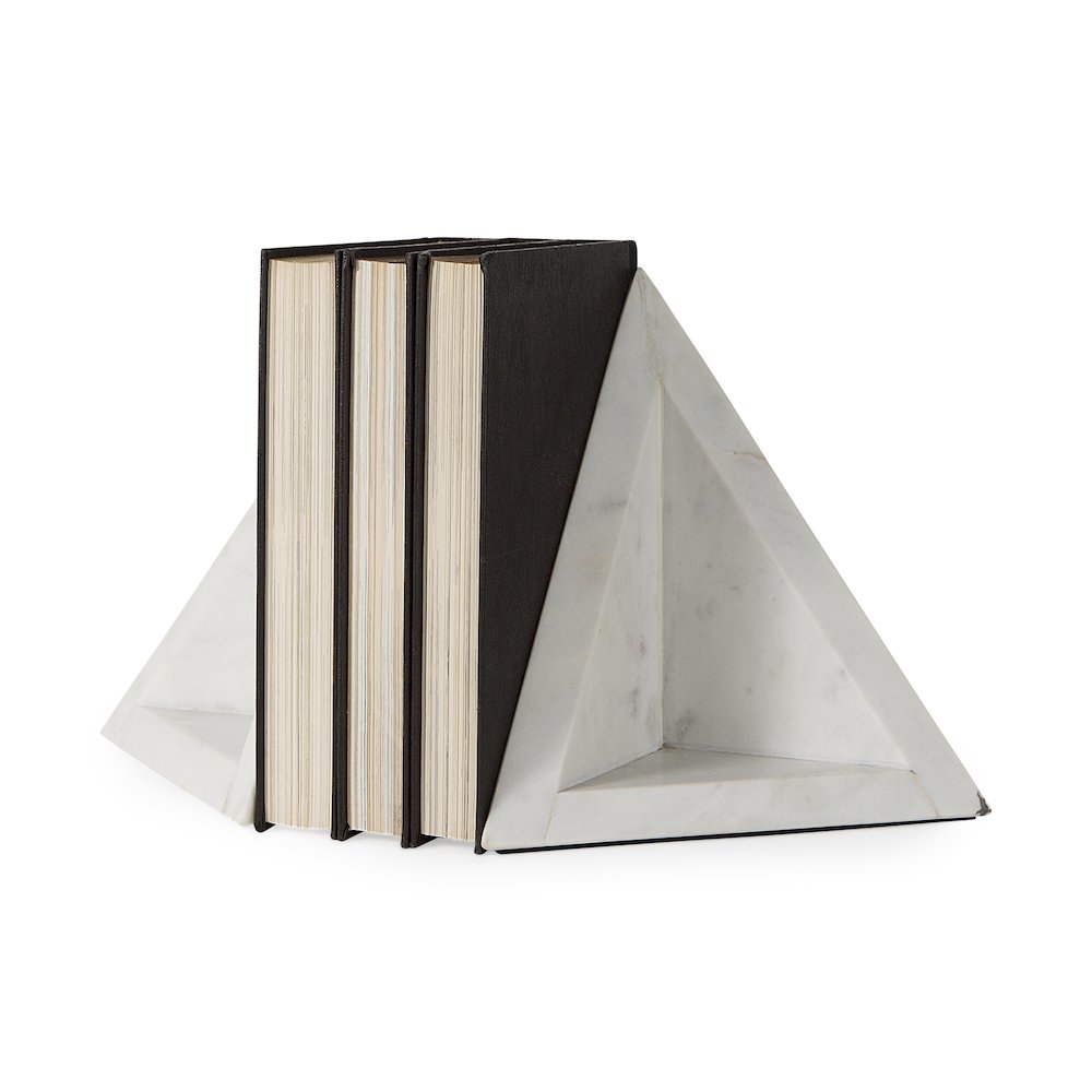 8.0"L X 6.0"W X 7.0"H Marble Set Of Two Bookends. Picture 1