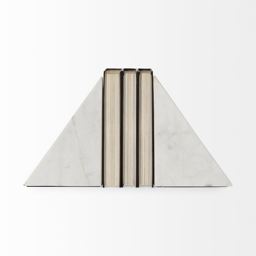 8.0"L X 6.0"W X 7.0"H Marble Set Of Two Bookends. Picture 7