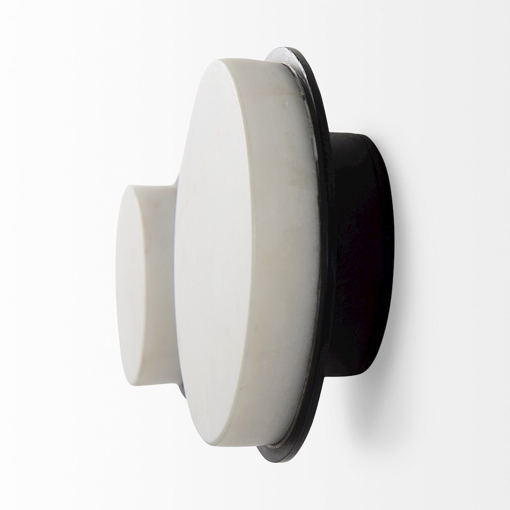 5.0 L X 5.0 W X 3.0 H White Marble Set Of 2 Wall Hooks. Picture 4