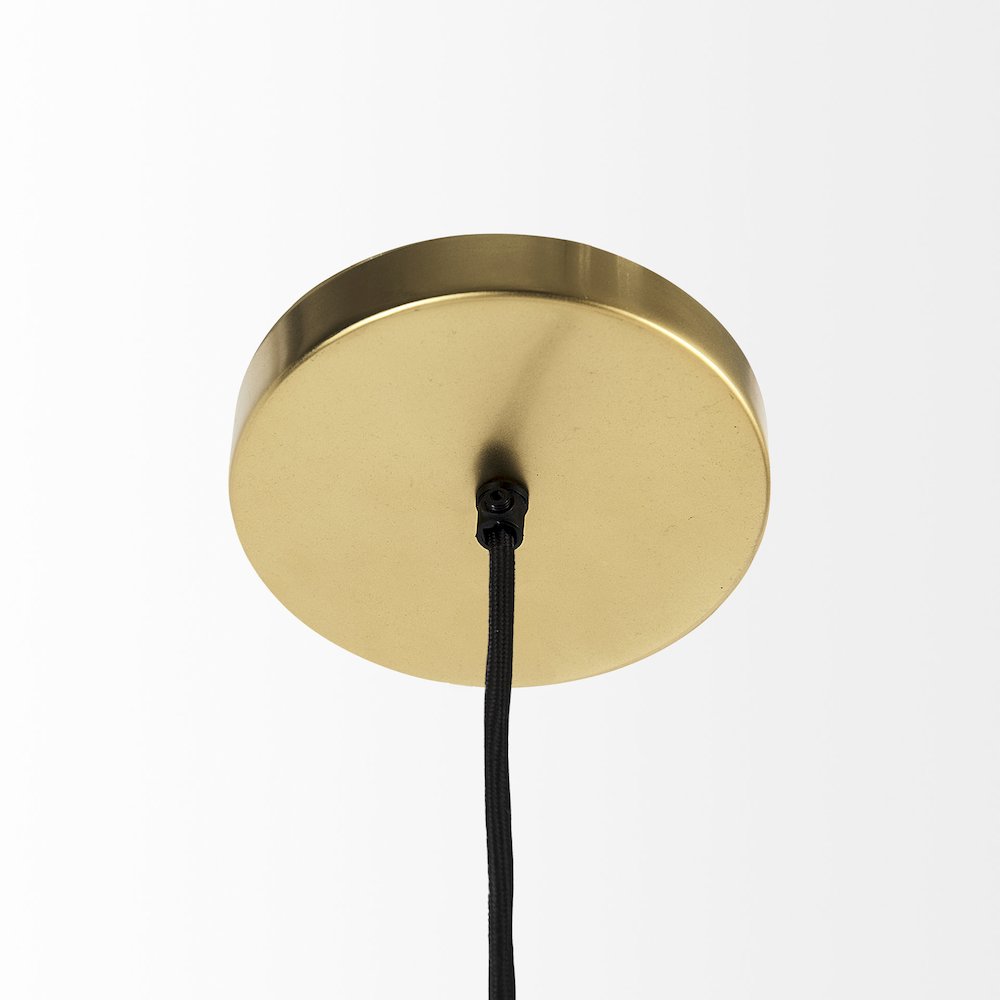 Halycon 16.0L x 16.0W x 20.0H Gold Mesh and Iron Pendant Light. Picture 5