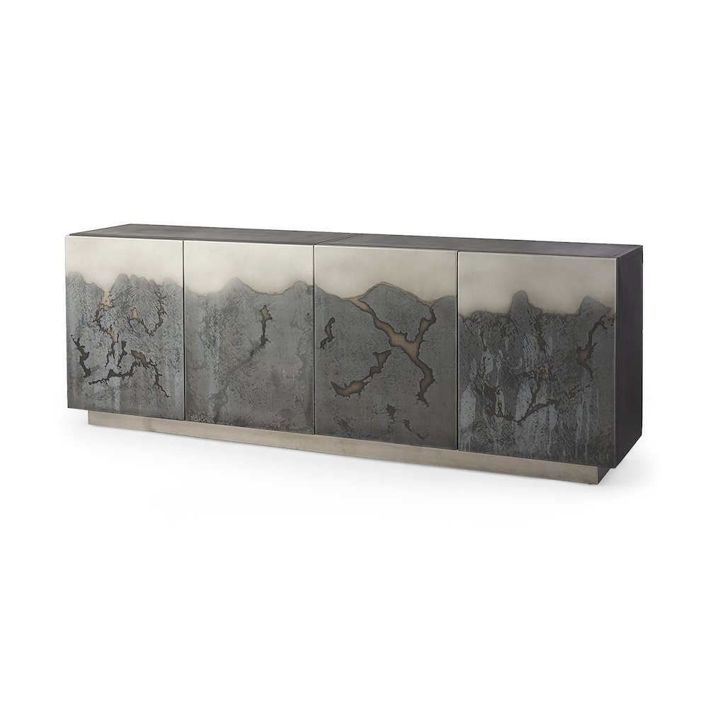 Roxdale 82.0L x 18.0W x 29.0H Acid Wash Metal Sideboard. Picture 1