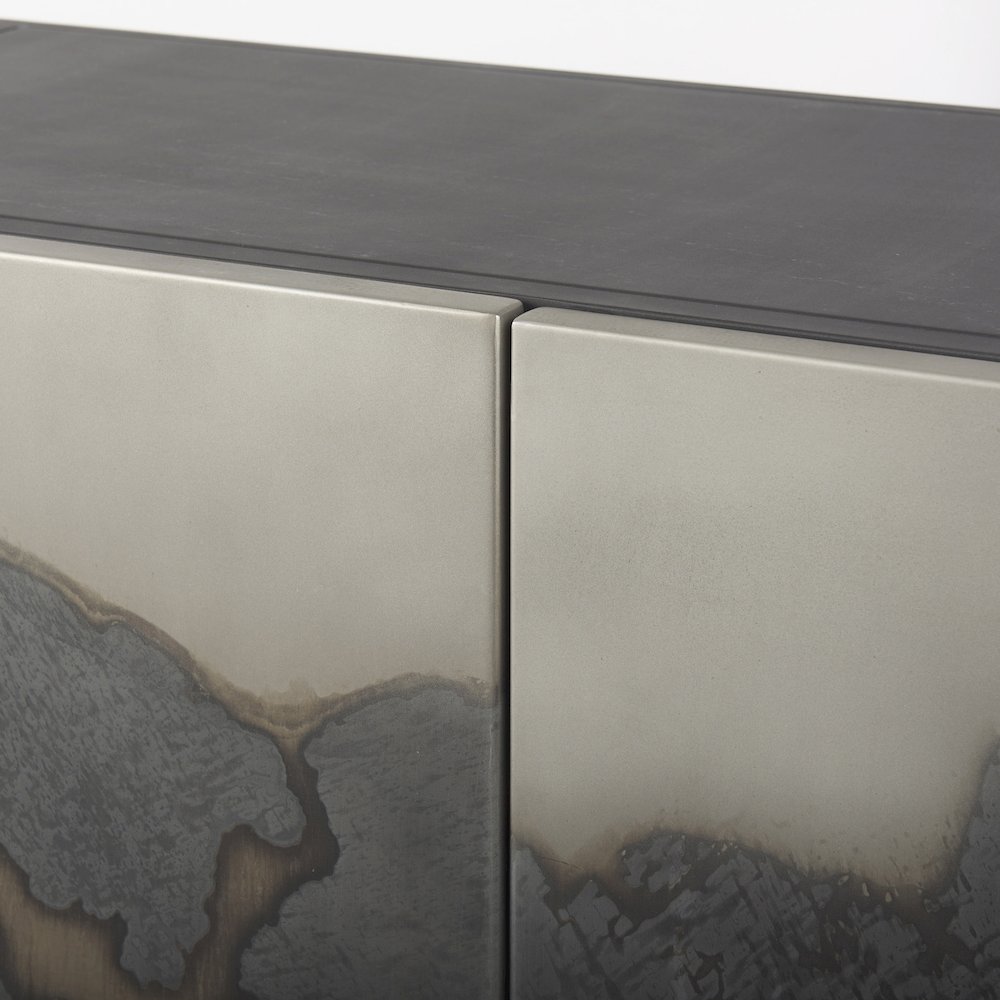 Roxdale 82.0L x 18.0W x 29.0H Acid Wash Metal Sideboard. Picture 2