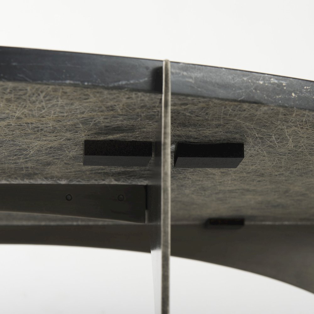 IBlack Marble Top Iron Coffee Table. Picture 2