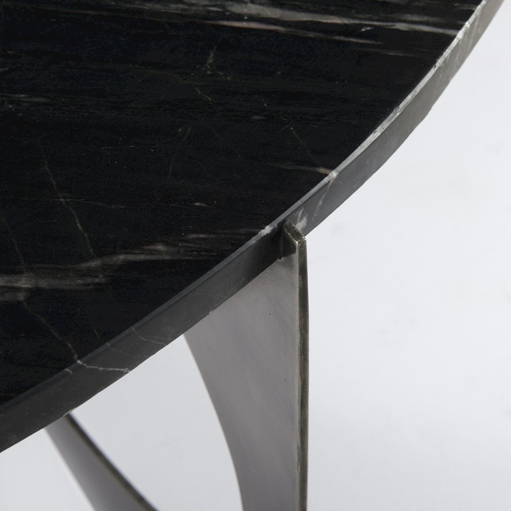 IBlack Marble Top Iron Coffee Table. Picture 11