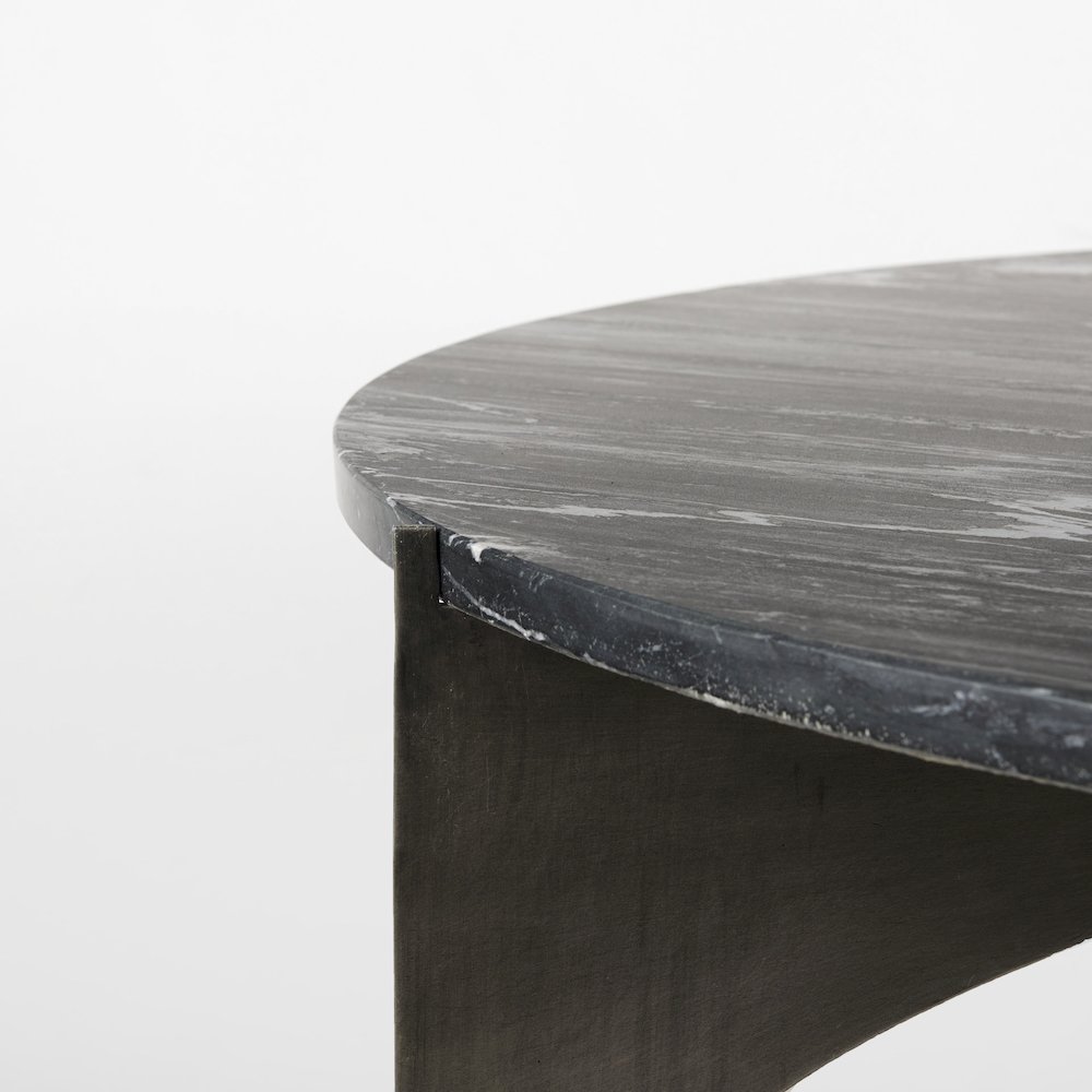 IBlack Marble Top Iron Coffee Table. Picture 12
