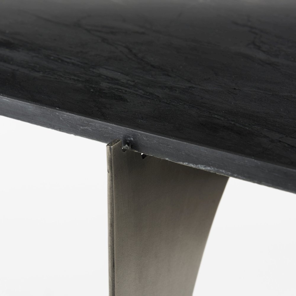 Iv Black Marble Top Iron Console Table. Picture 6