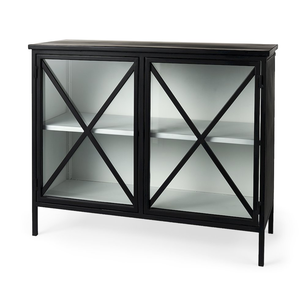 Two Door Glass Cabinet. Picture 1