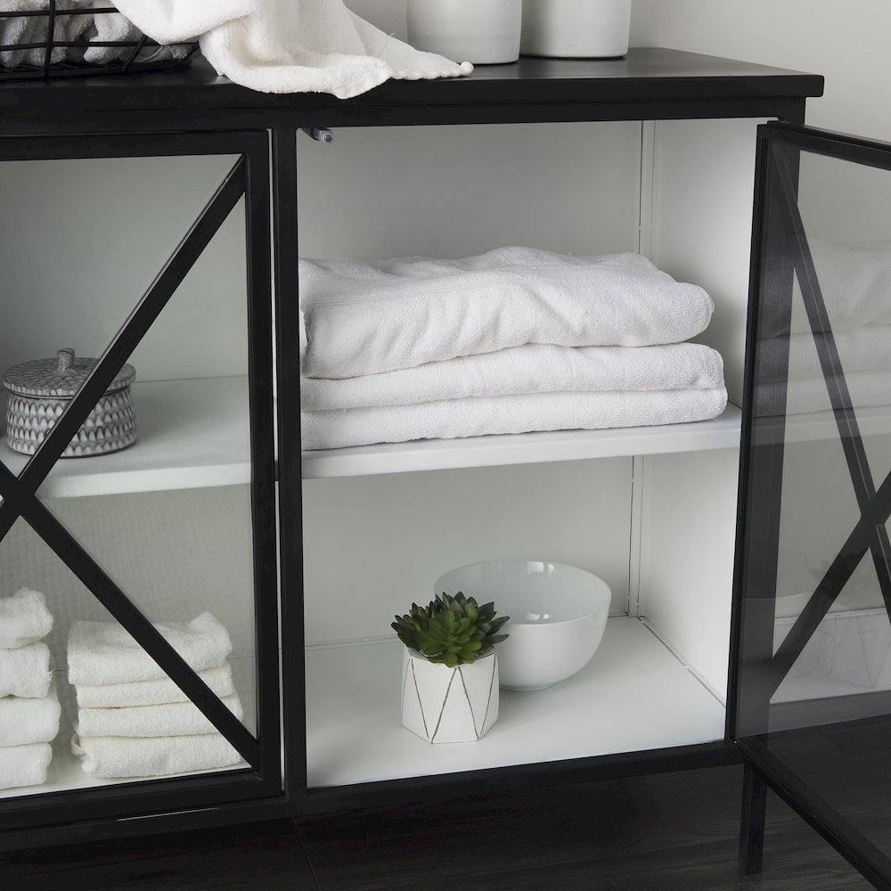 Two Door Glass Cabinet. Picture 9