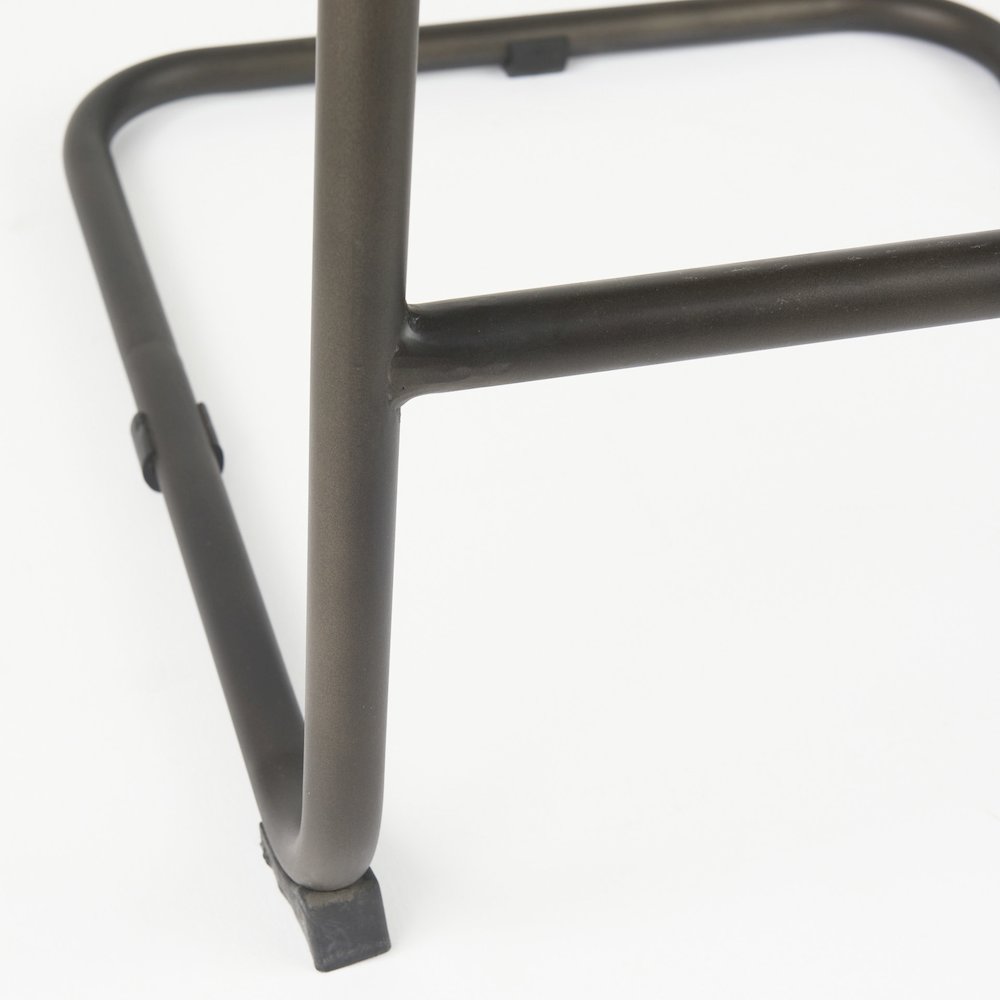 43" Total Height Black Leather Iron Frame Bar Stool. Picture 2