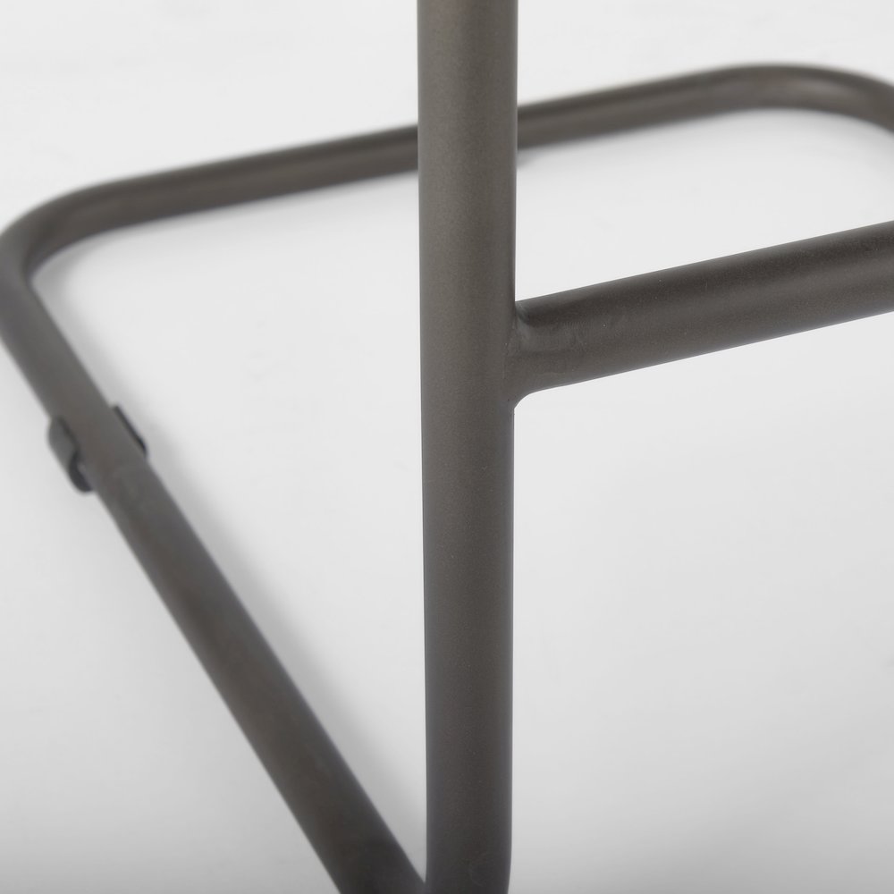 43" Total Height Brown/Gray Suede Iron Frame Bar Stool. Picture 2