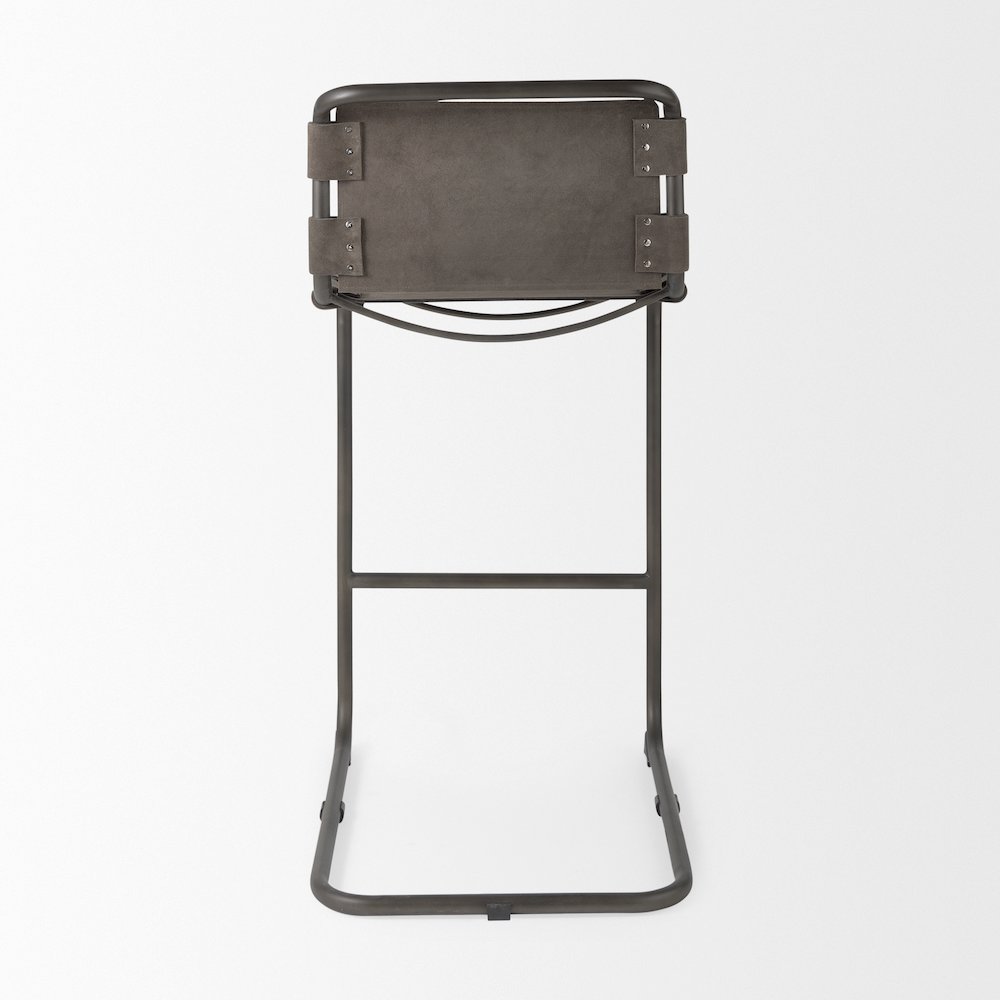 43" Total Height Brown/Gray Suede Iron Frame Bar Stool. Picture 7