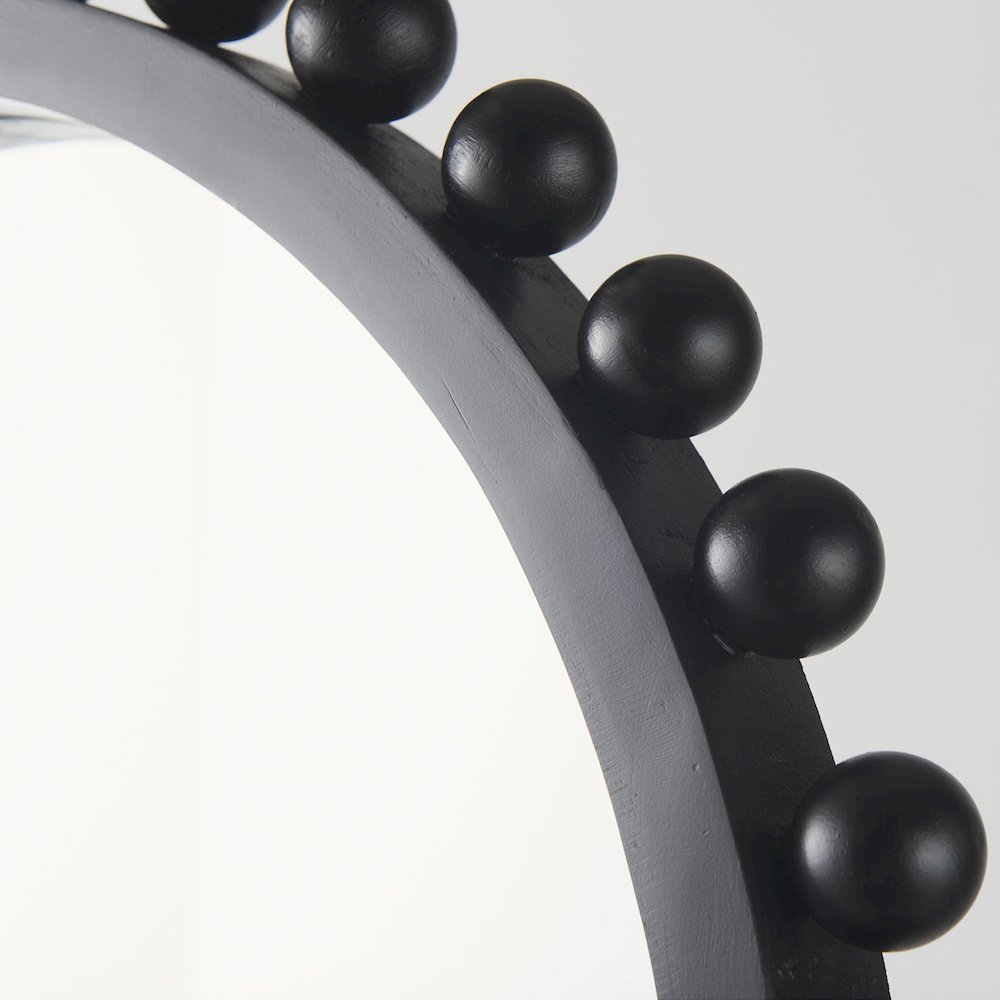 Leeds 23L x 35H Black Wood Arch Frame Mirror. Picture 4