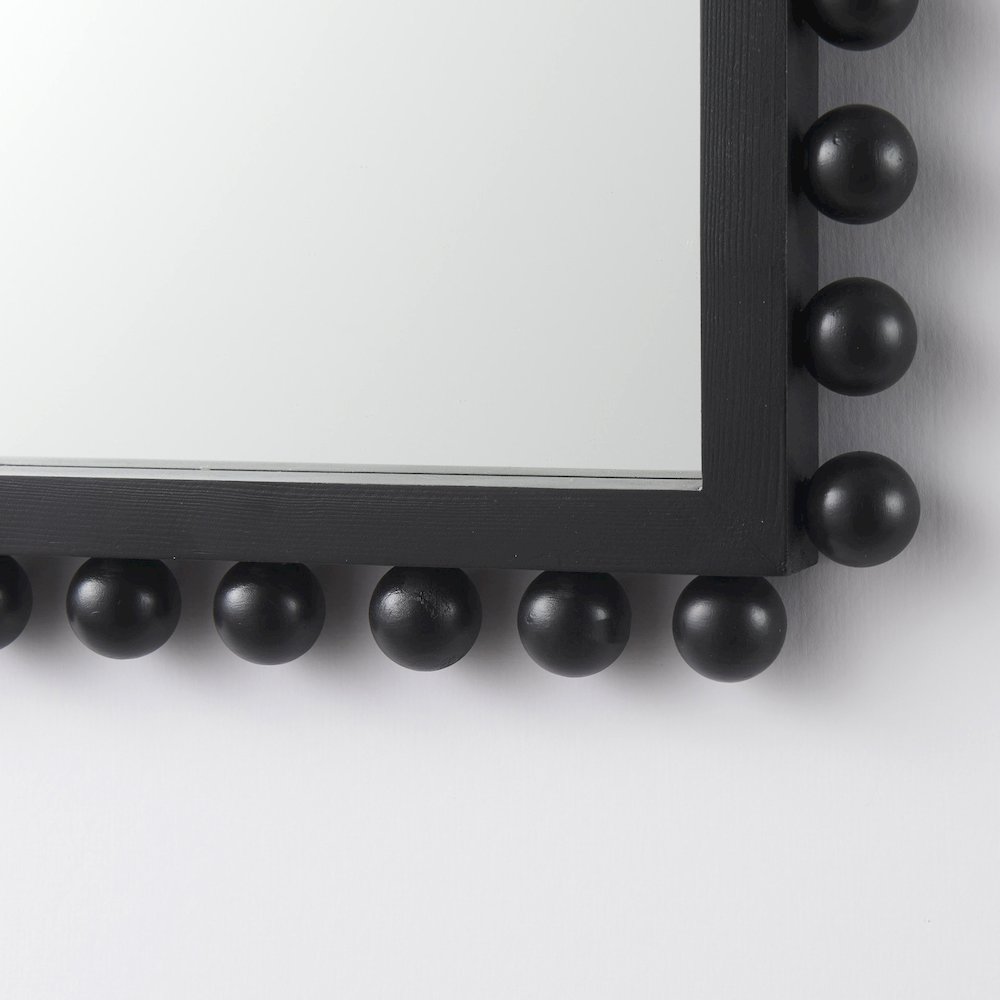Leeds 23L x 35H Black Wood Arch Frame Mirror. Picture 6