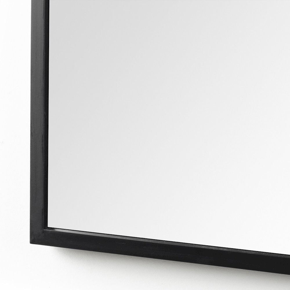 Giovanna 23.6L x 1.2W x 48.8H Black Metal Frame Rounded Arch Vanity Mirror. Picture 6