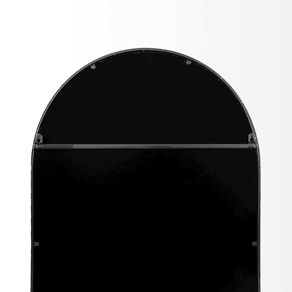 Giovanna 23.6L x 1.2W x 48.8H Black Metal Frame Rounded Arch Vanity Mirror. Picture 7