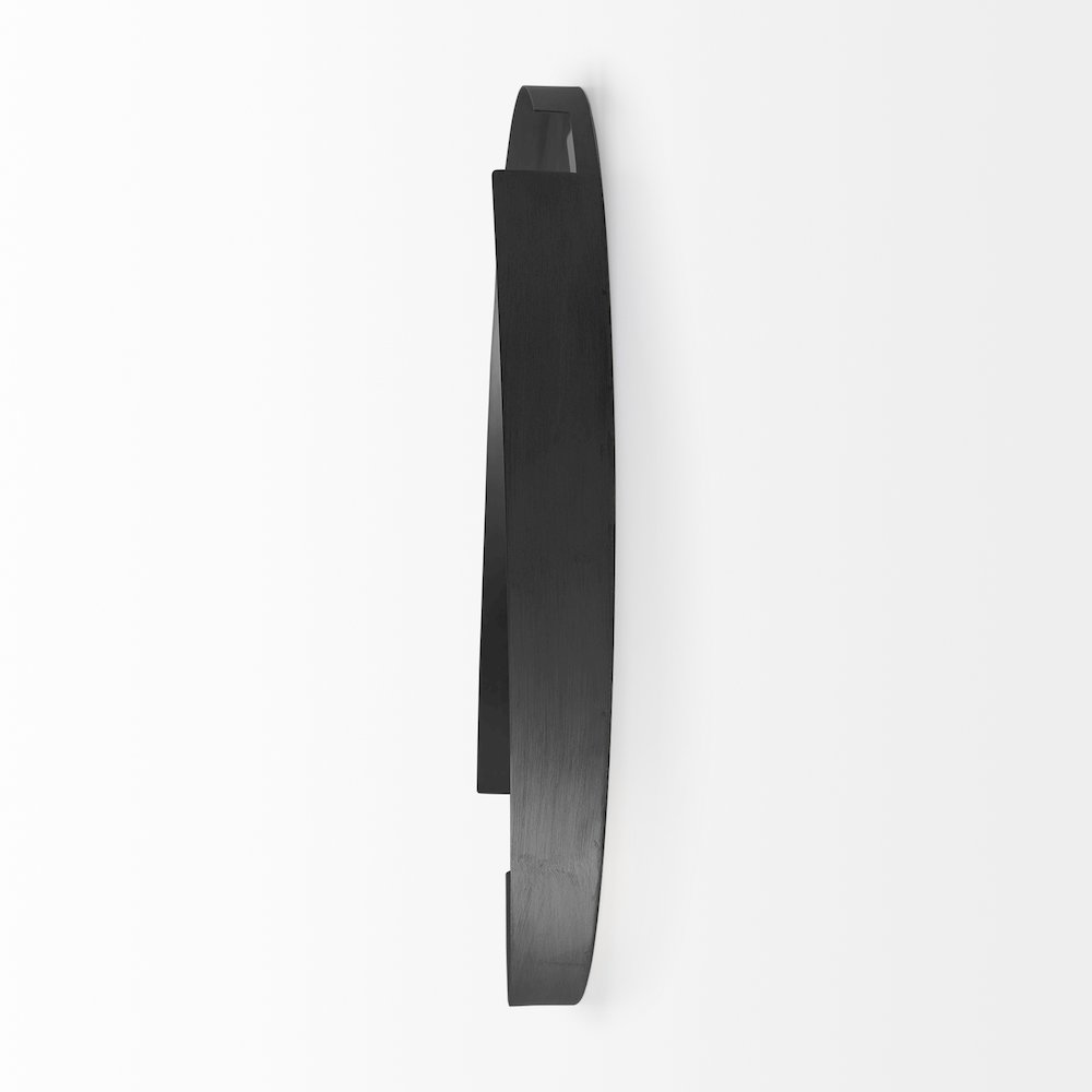 Adrianna 24.4" Black Metal Round Mirror. Picture 3