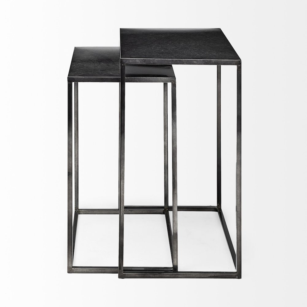 (Set Of 2) Galvanized Metal Nesting Accent Tables. Picture 4