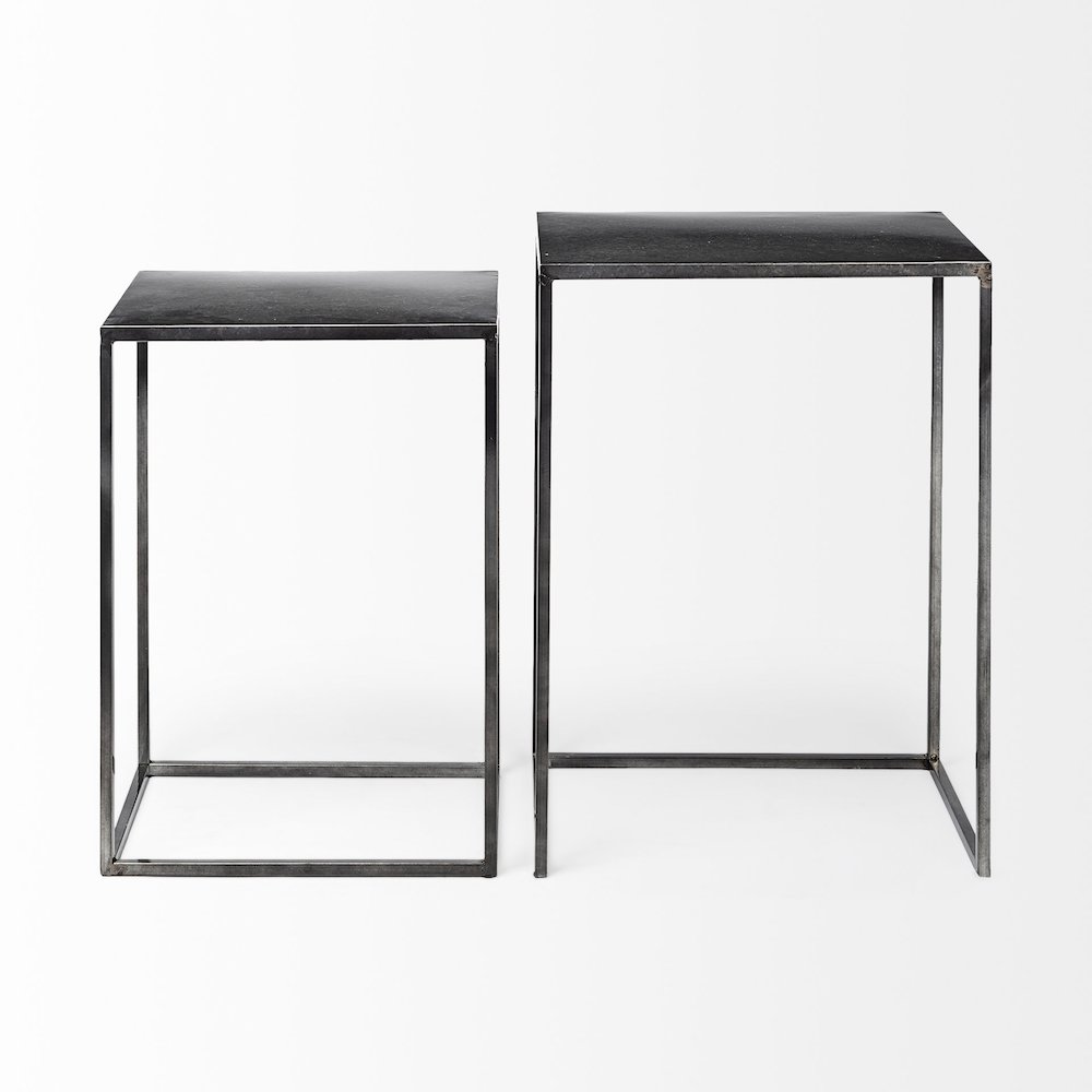 (Set Of 2) Galvanized Metal Nesting Accent Tables. Picture 7