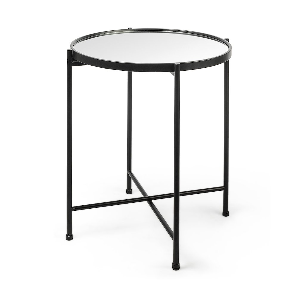 (Small) Black Mirror Top Accent Table. Picture 1