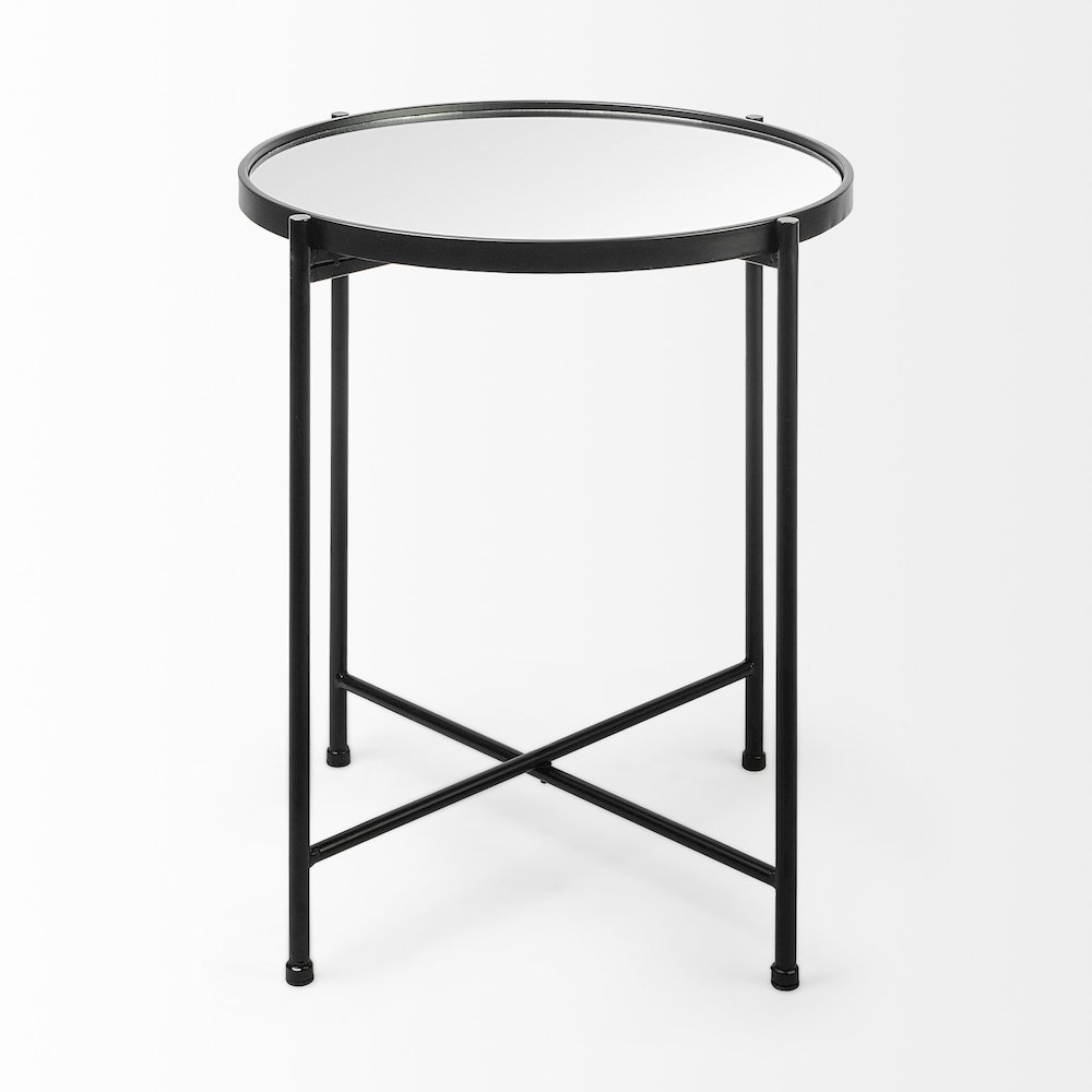 (Small) Black Mirror Top Accent Table. Picture 2