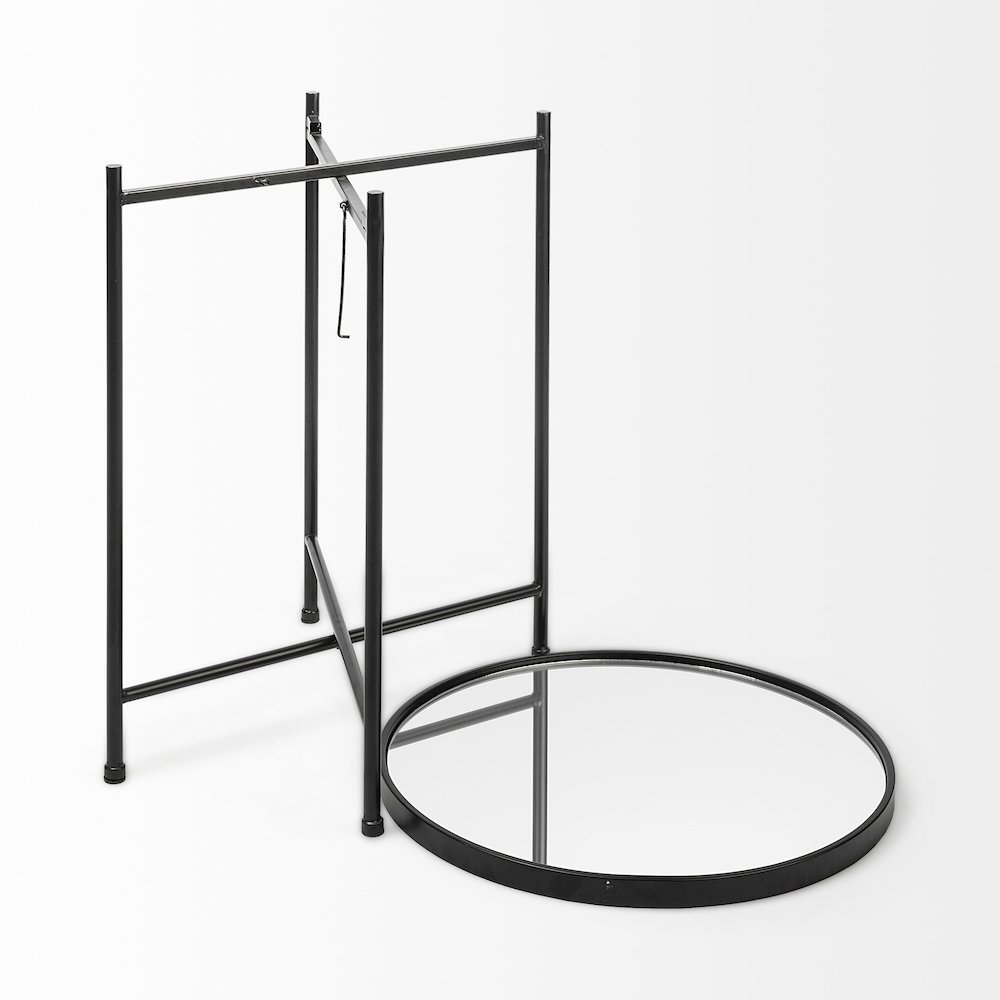 (Small) Black Mirror Top Accent Table. Picture 4