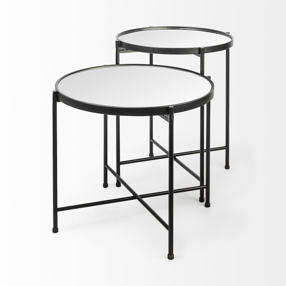 (Small) Black Mirror Top Accent Table. Picture 5