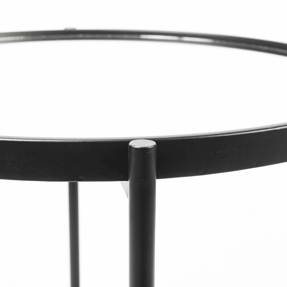 (Small) Black Mirror Top Accent Table. Picture 6