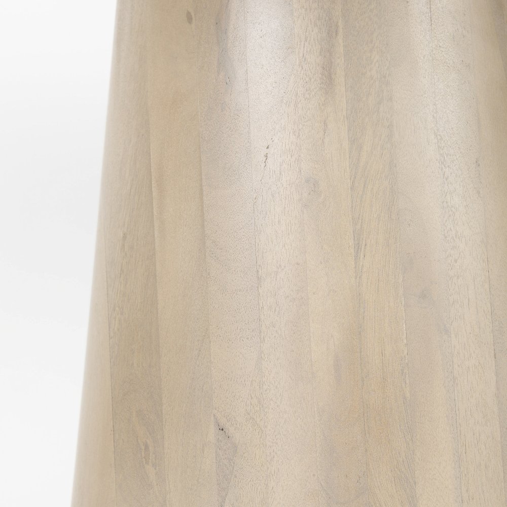 Maxwell White Marble Round Top Black Metal and Wood Pedestal Base Dining Table. Picture 2