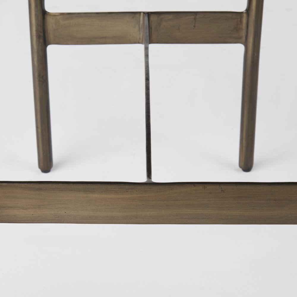 16.75 X 17.75 X 26.25 Hair-On-Hide Seat Gold Metal Frame Counter Stool. Picture 3
