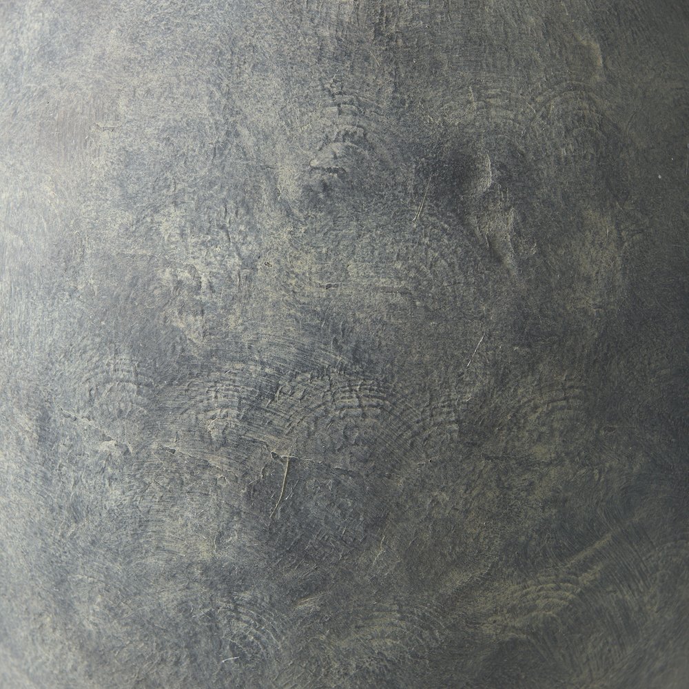 Gob20L x 23H Small Gray Ceramic Oval Vase. Picture 7