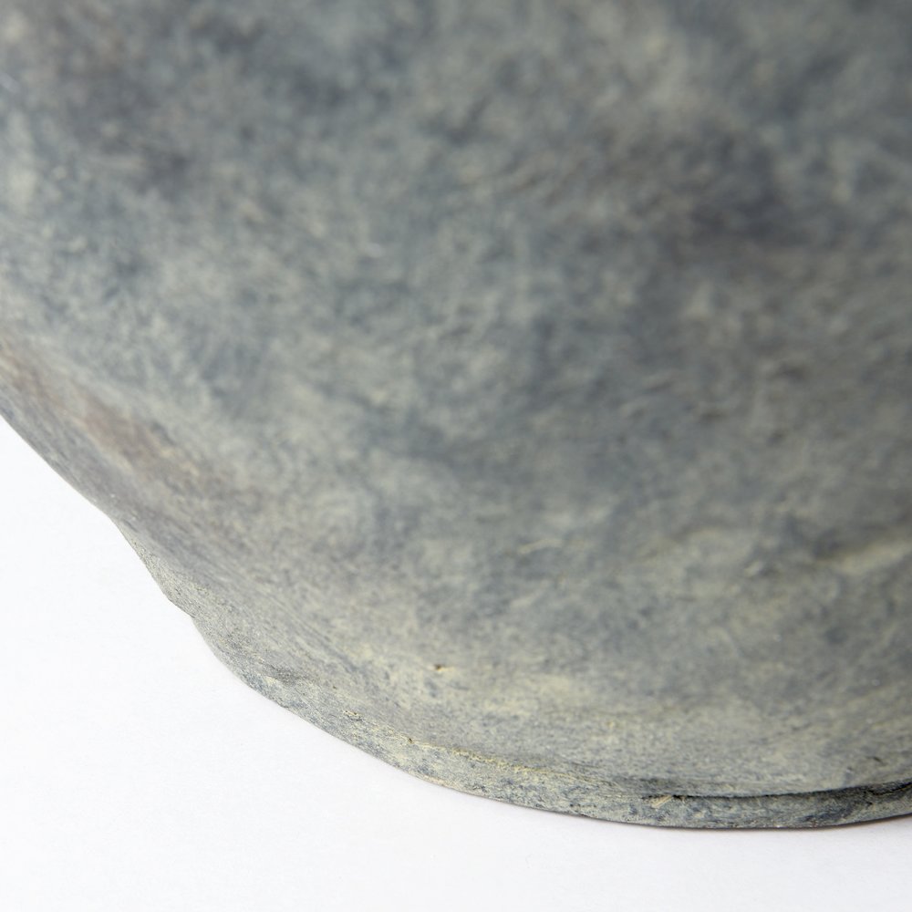 Gob20L x 23H Small Gray Ceramic Oval Vase. Picture 8