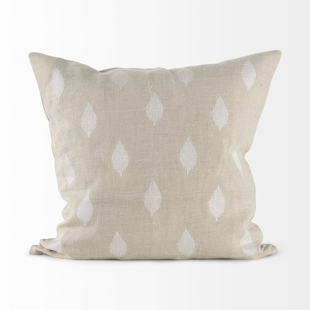 18L X 18W Beige And Cream Fabric Patterned Decorative Pillow Cover. Picture 5