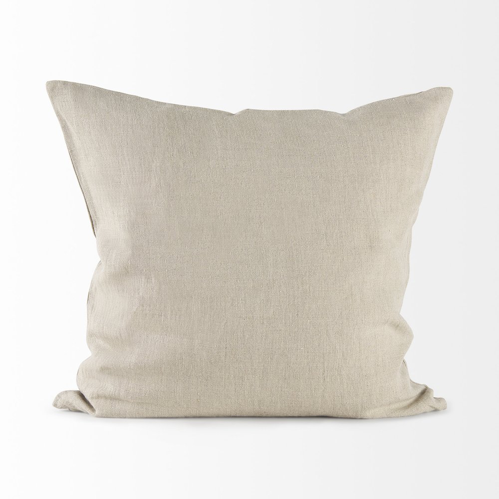 18L X 18W Beige And Cream Fabric Patterned Decorative Pillow Cover. Picture 7