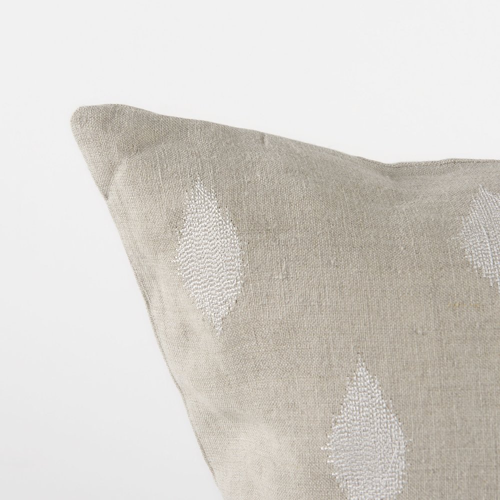 18L X 18W Beige And Cream Fabric Patterned Decorative Pillow Cover. Picture 9