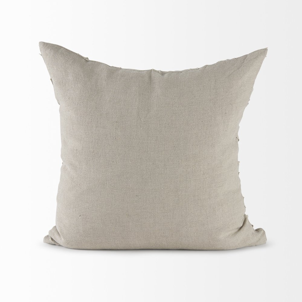 20L X 20W Beige Fabric Textured Decorative Pillow Cover. Picture 11