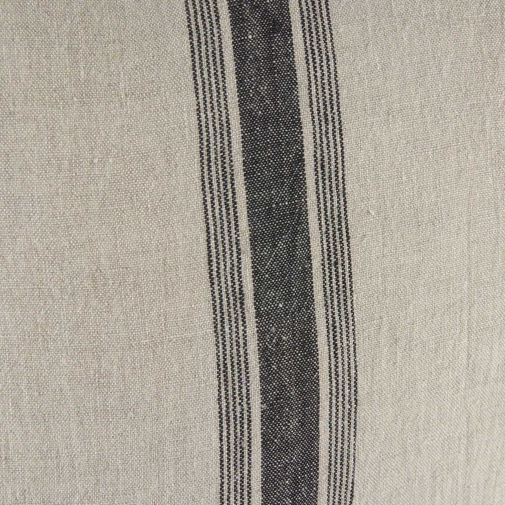 20L X 20W Beige And Black Fabric Striped Decorative Pillow Cover. Picture 3