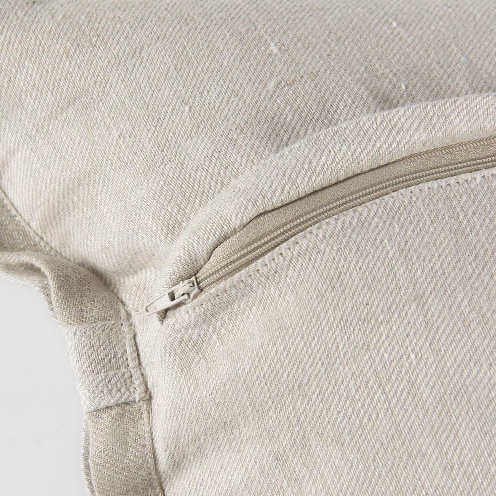 20L X 20W Beige Fabric Decorative Pillow Cover. Picture 3