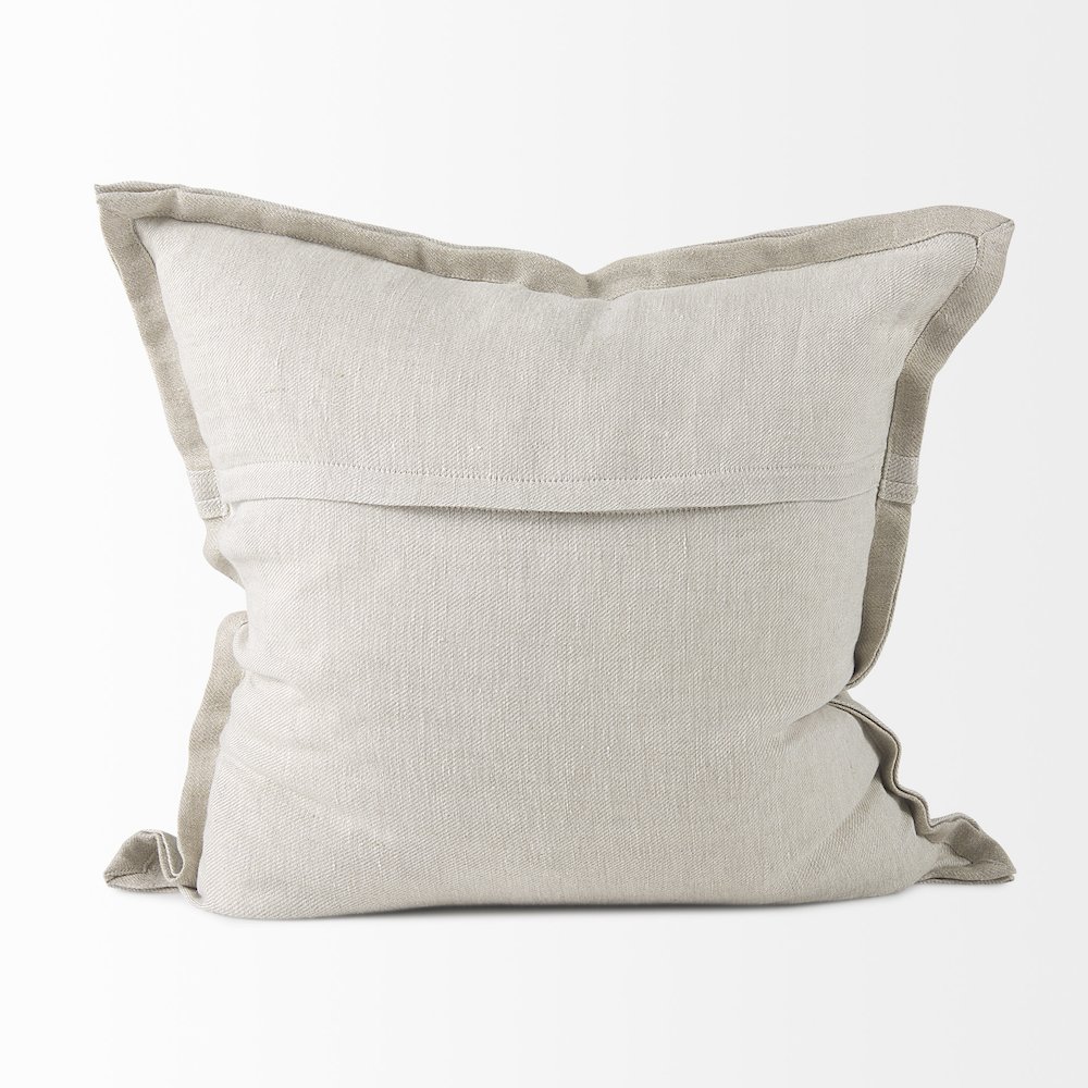 20L X 20W Beige Fabric Decorative Pillow Cover. Picture 9