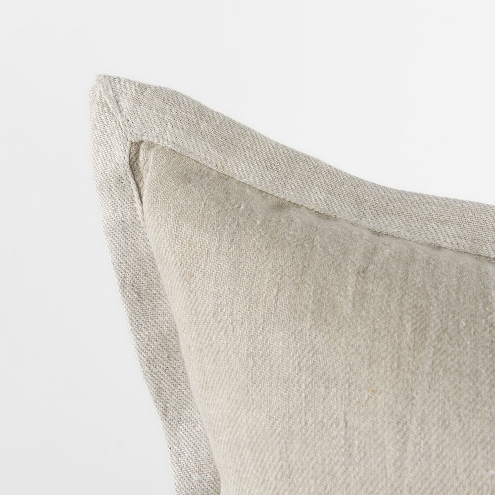 20L X 20W Beige Fabric Decorative Pillow Cover. Picture 11