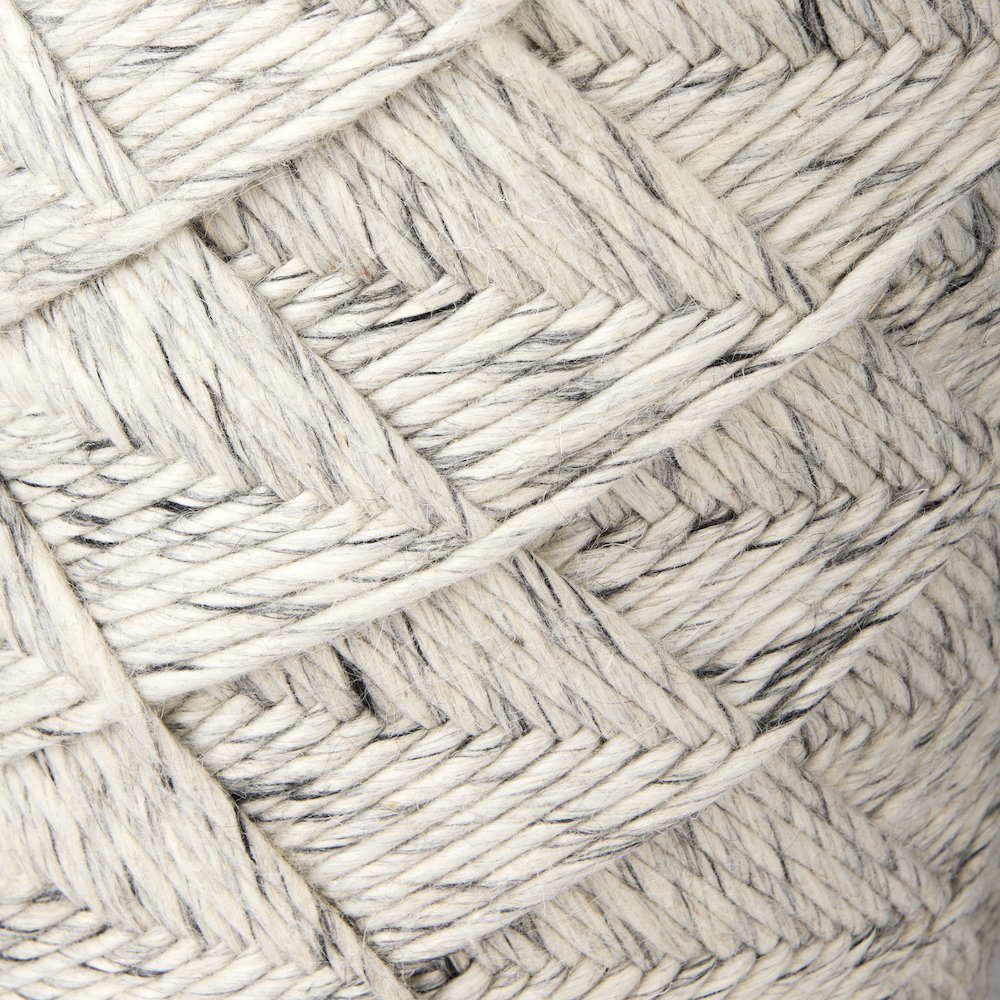 Esfera 17.7L x 15.7W x 15.7H Beige Chevron Woven Round Pouf. Picture 5