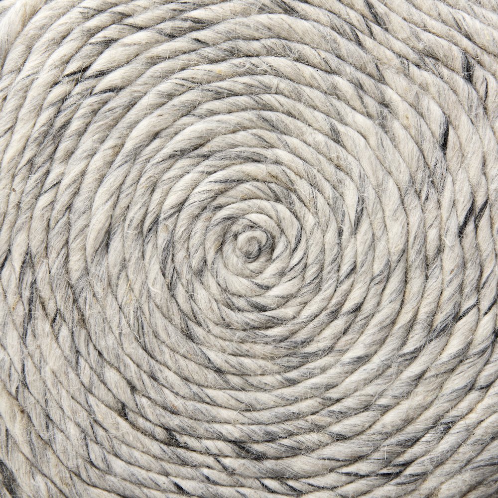 Esfera 17.7L x 15.7W x 15.7H Beige Chevron Woven Round Pouf. Picture 6